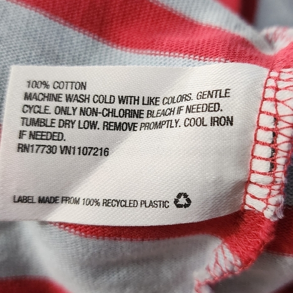 SOLD The Nines by Hatch Maternity Dress Knit Stripes Medium Red Blue Pockets - Picture 7 of 9